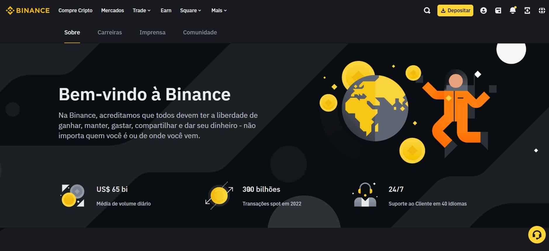 Site da corretora Binance para comprar Solana