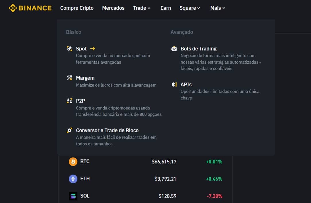 Comprar Solana no mercado Spot