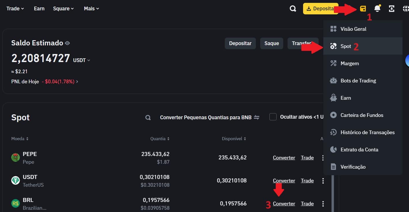 Converter de BRL para USDT