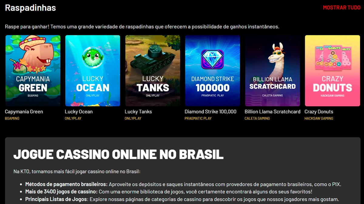 Para avaliar a KTO Brasil, elencamos 7 critérios de análise do site