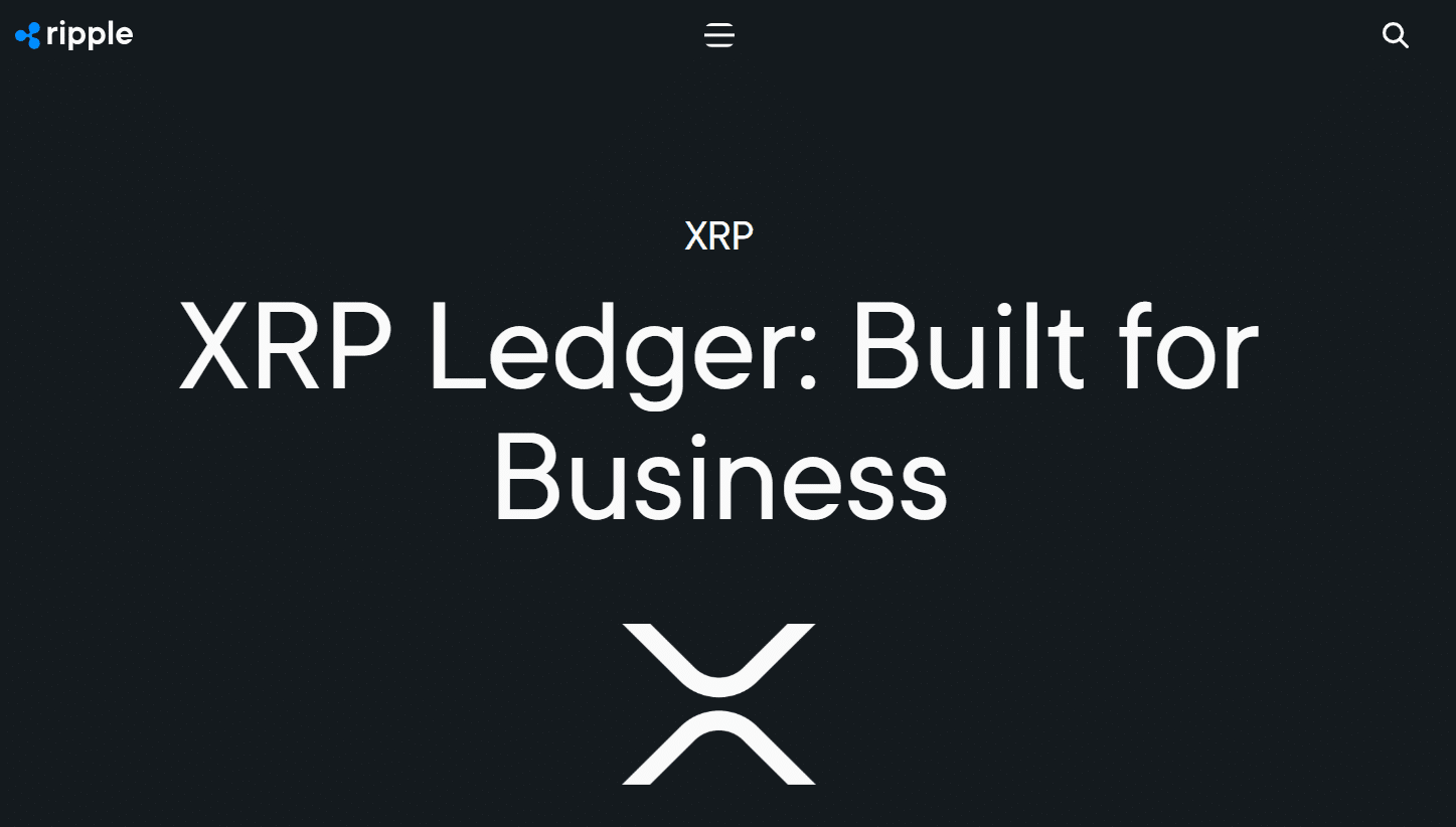 Site da empresa Ripple (XRP)