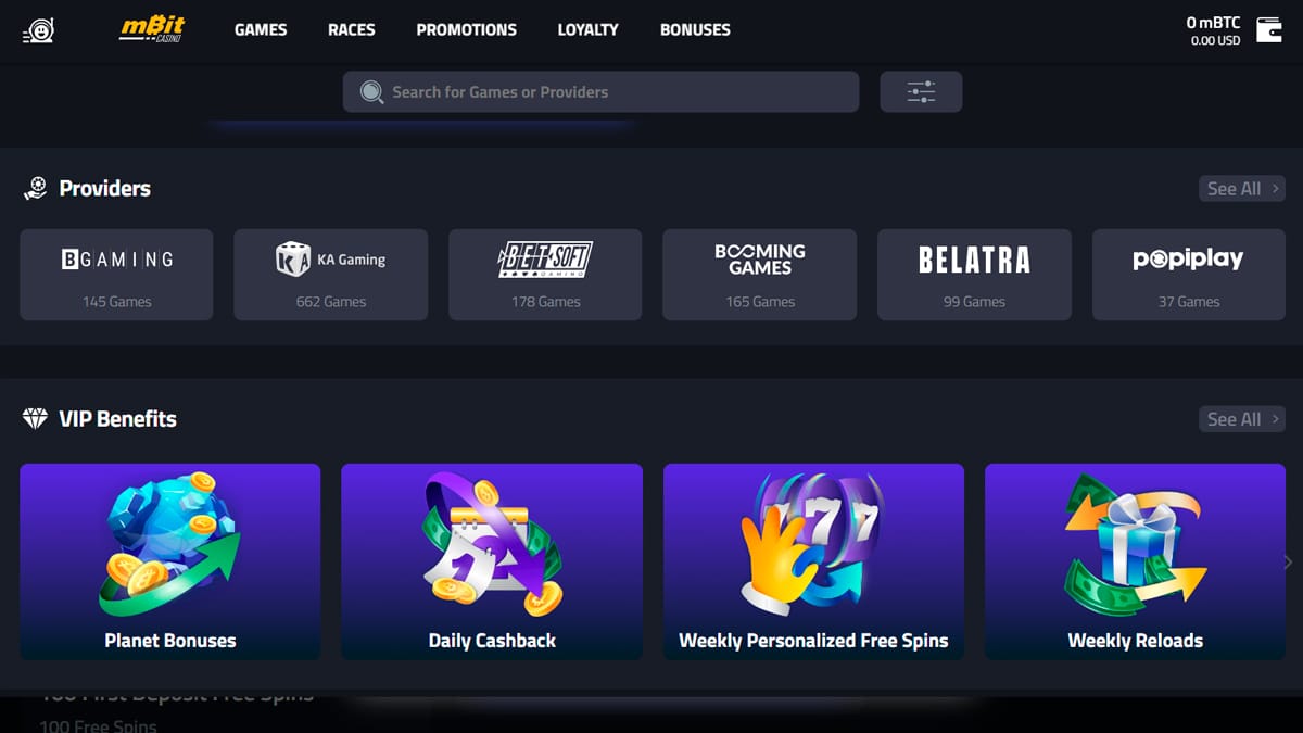 Operando exclusivamente com criptomoedas, o mBit Casino oferece uma proposta inovadora e imersiva com o jogos