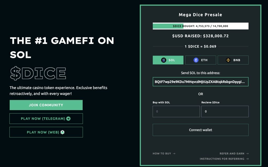 A pré-venda dos tokens Mega Dice pode esgotar em breve