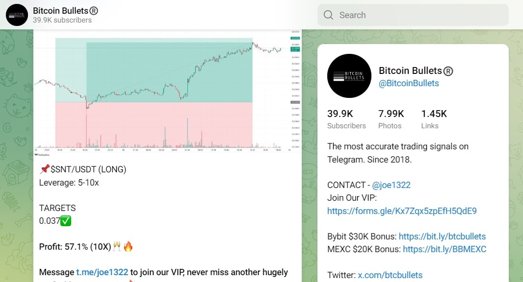 Bitcoin Bullets sinais de trading