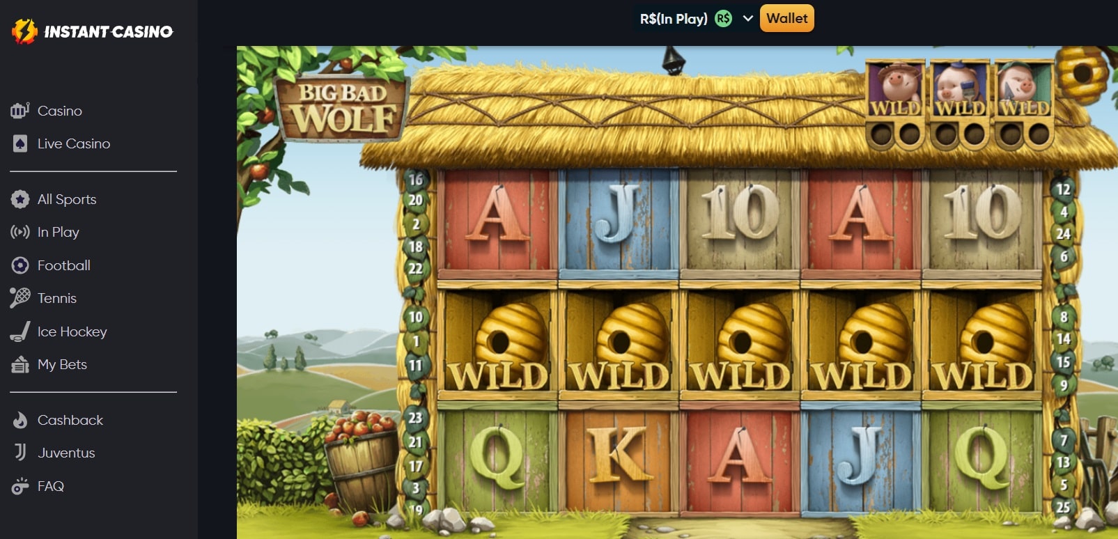 Jogos de cassino e bônus Instant