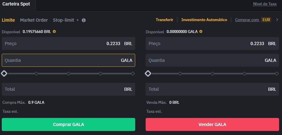 Comprando tokens GameFi