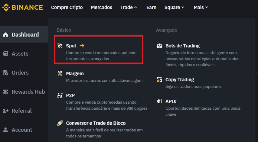 Comprar mercado Spot