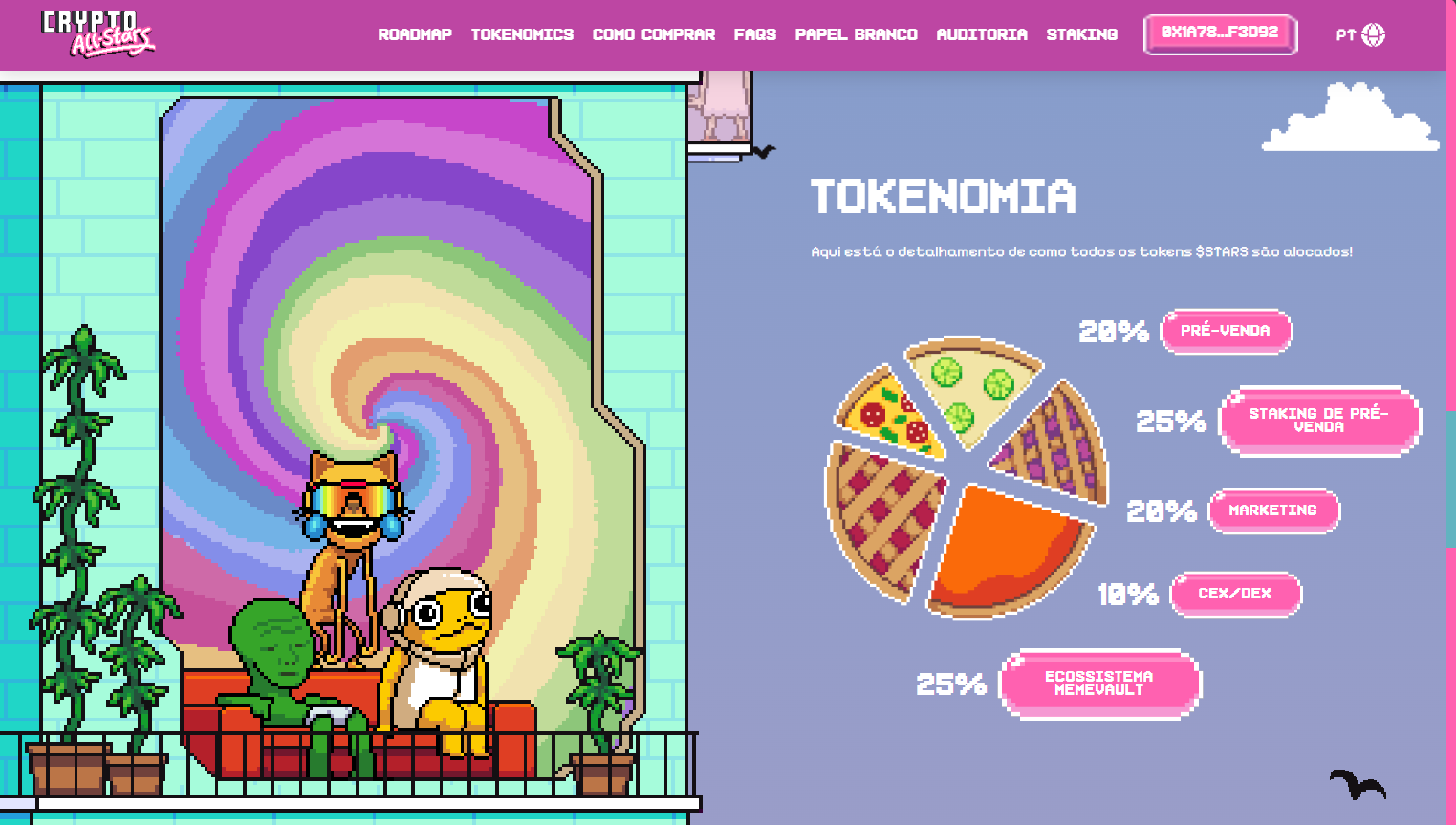 Imagem que mostra a tokenomia do projeto da All-Stars.