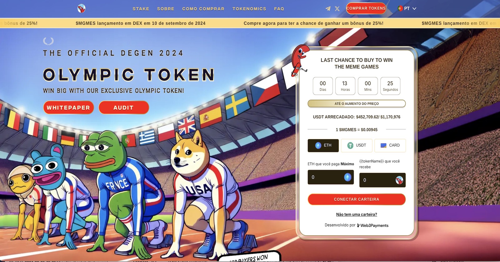 Última chance de comprar! The Meme Games dará início à reivindicação de tokens e listagem DEX amanhã às 10h