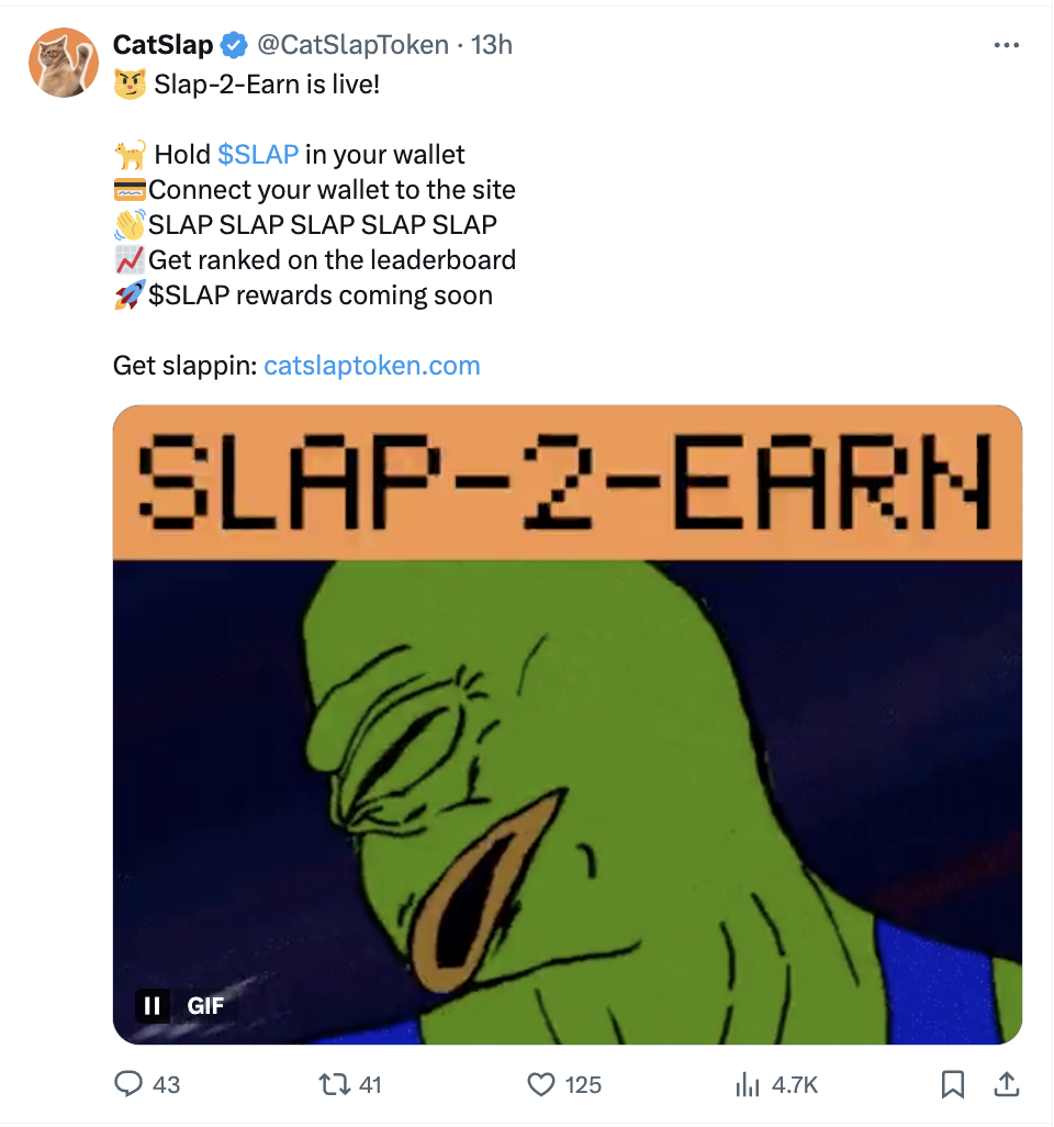 Lançamento do Slap-to-Earn