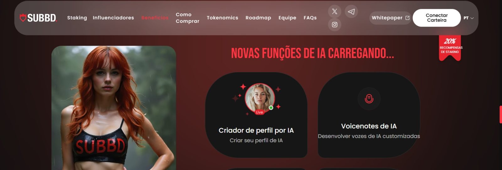 Site oficial do token para ilustrar como comprar subbd