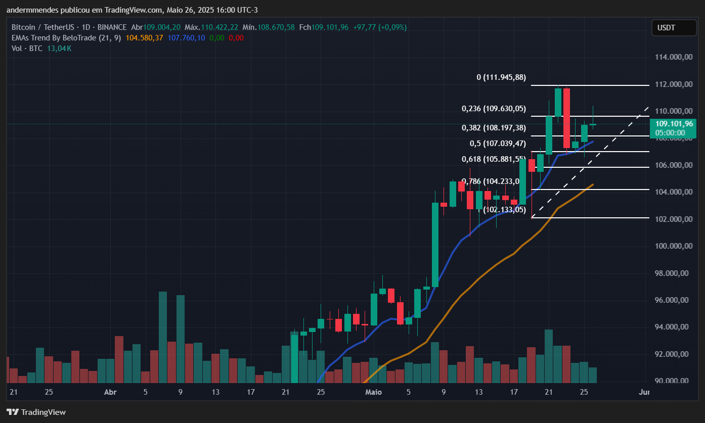 Gráfico do Bitcoin (BTC) no TradingView