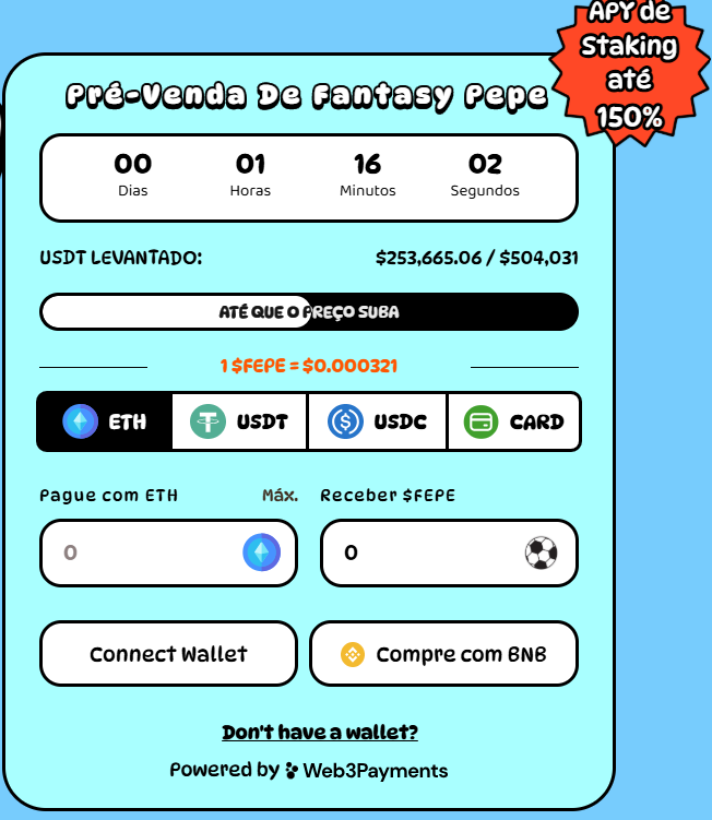 Pré-venda da Fantasy Pepe (FEPE)