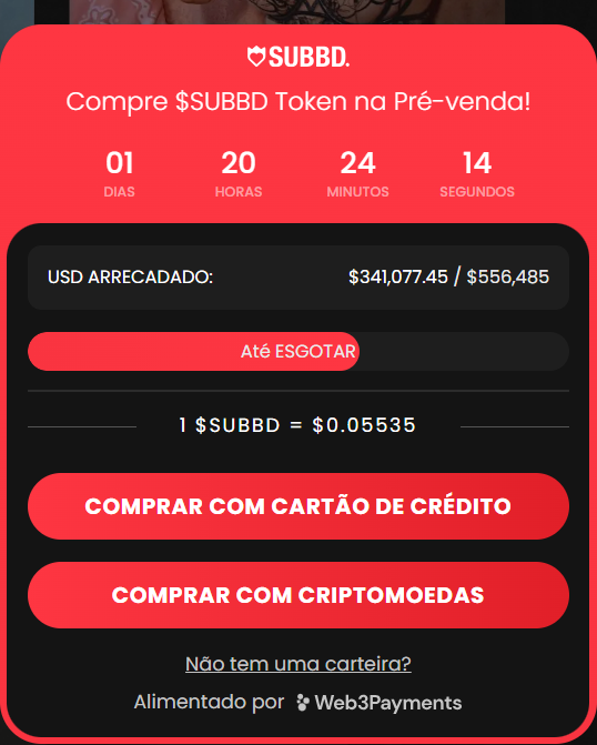 Pré-venda do SUBBD Token ($SUBBD)