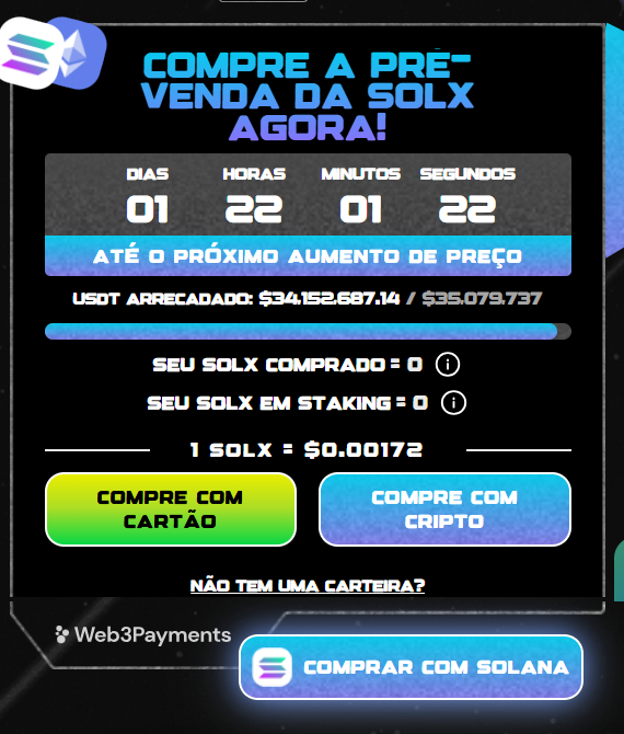 Pré-venda do Solaxy ($SOLX) 