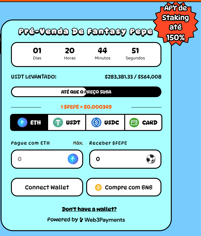 Pré-venda do Fantasy Pepe (FEPE)