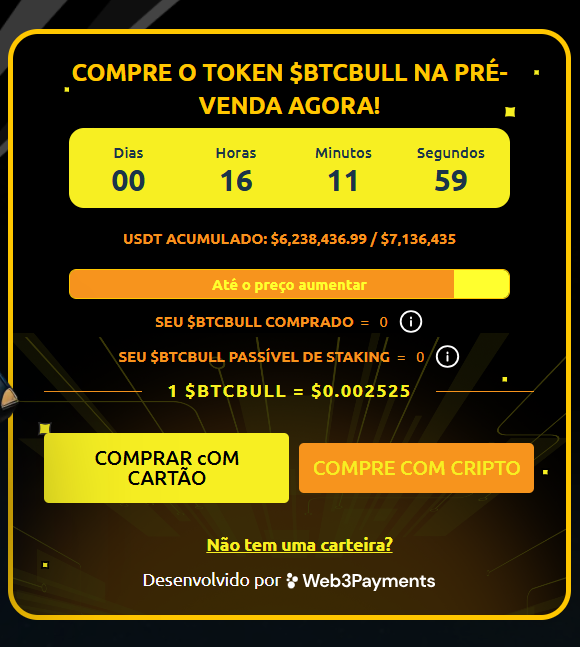 Pré-venda BTC Bull Token (BTCBULL)