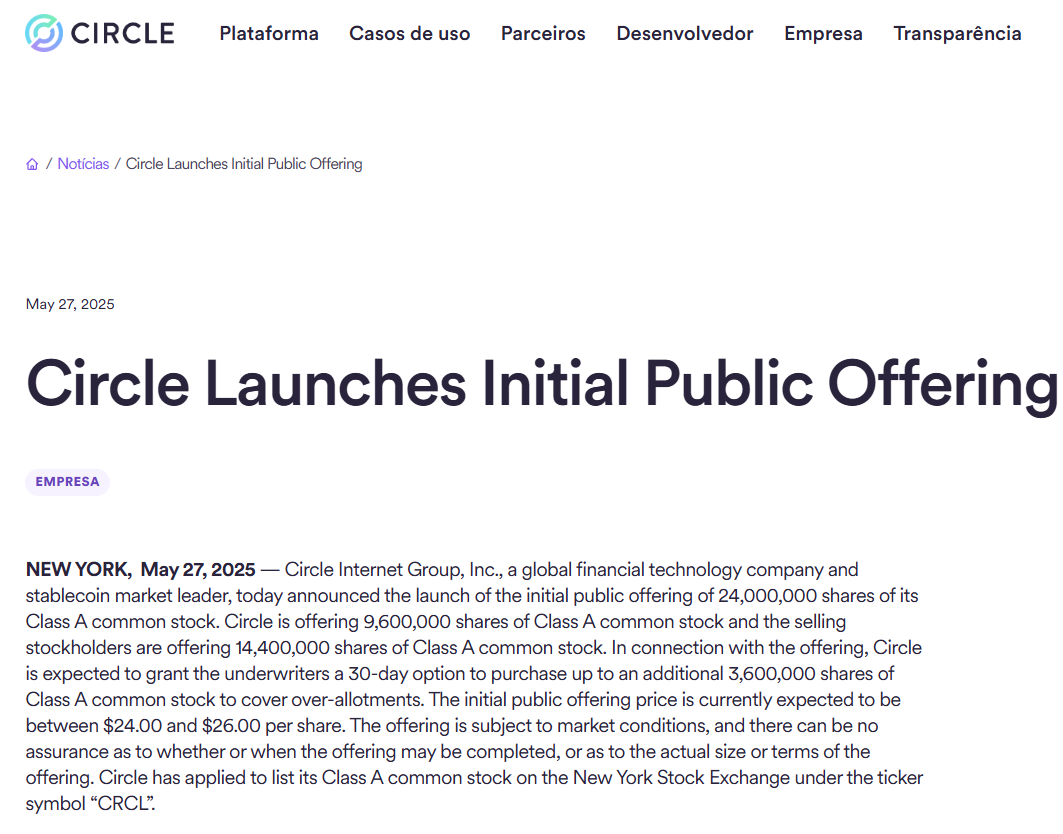 IPO da Circle
