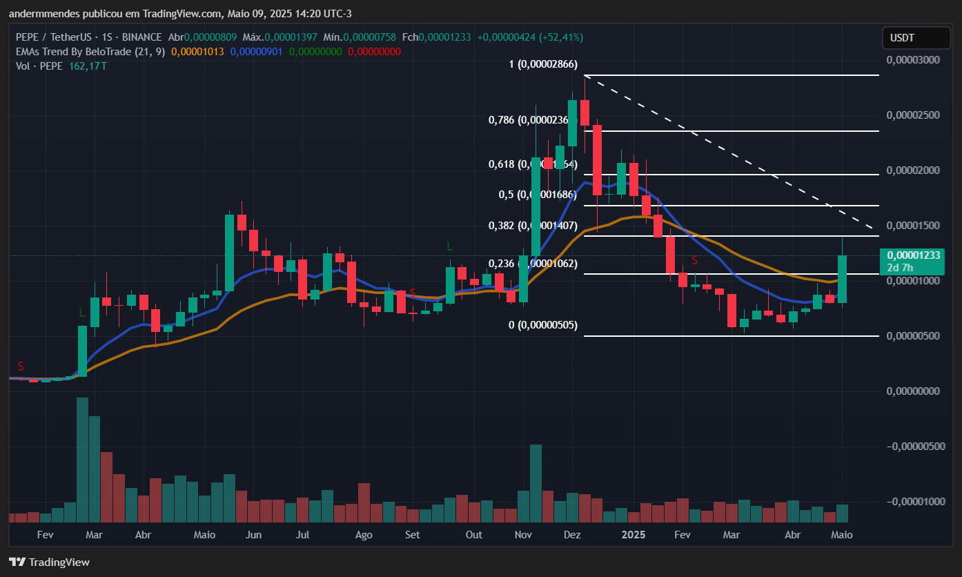 Gráfico da Pepe (PEPE) no TradingView