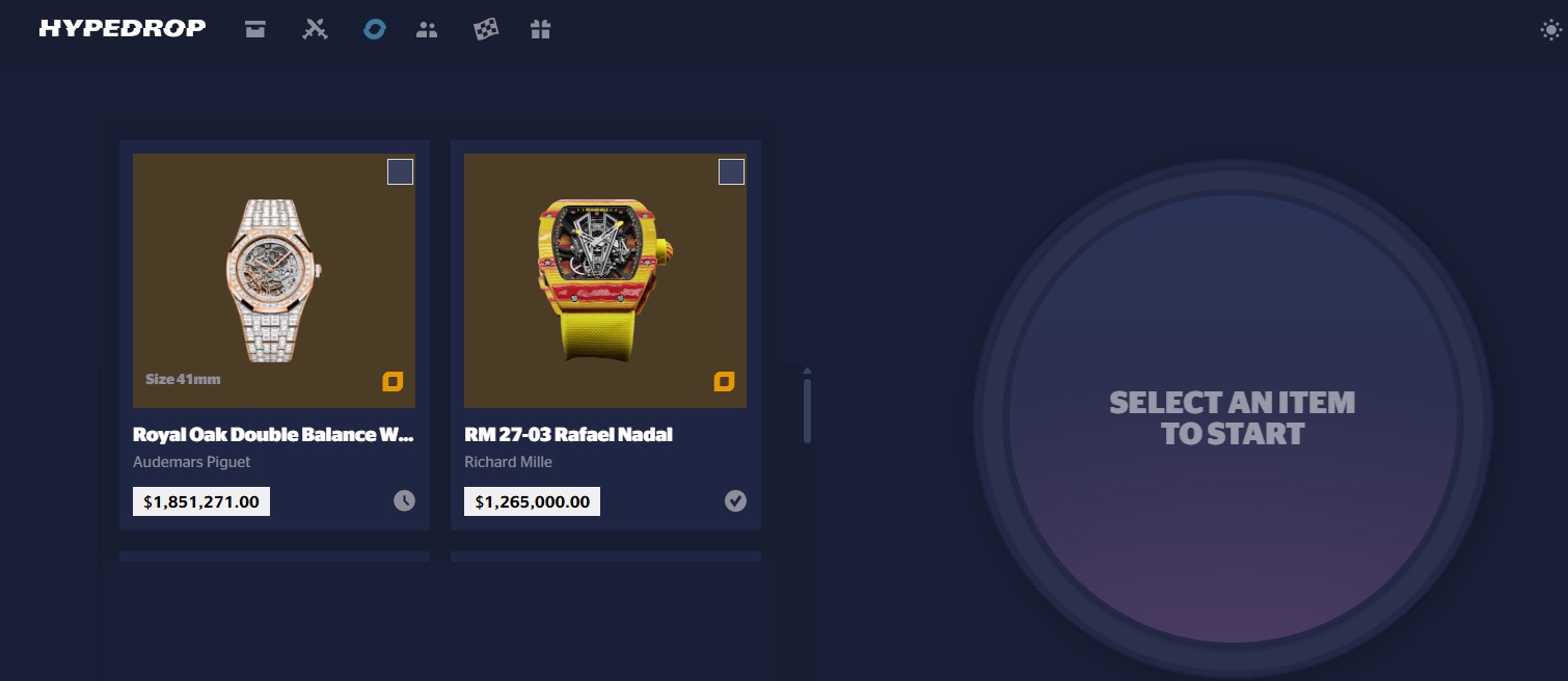 Site hypedrop caixas misteriosas
