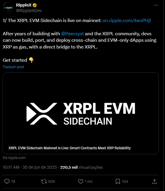 Ripple compatível Ethereum