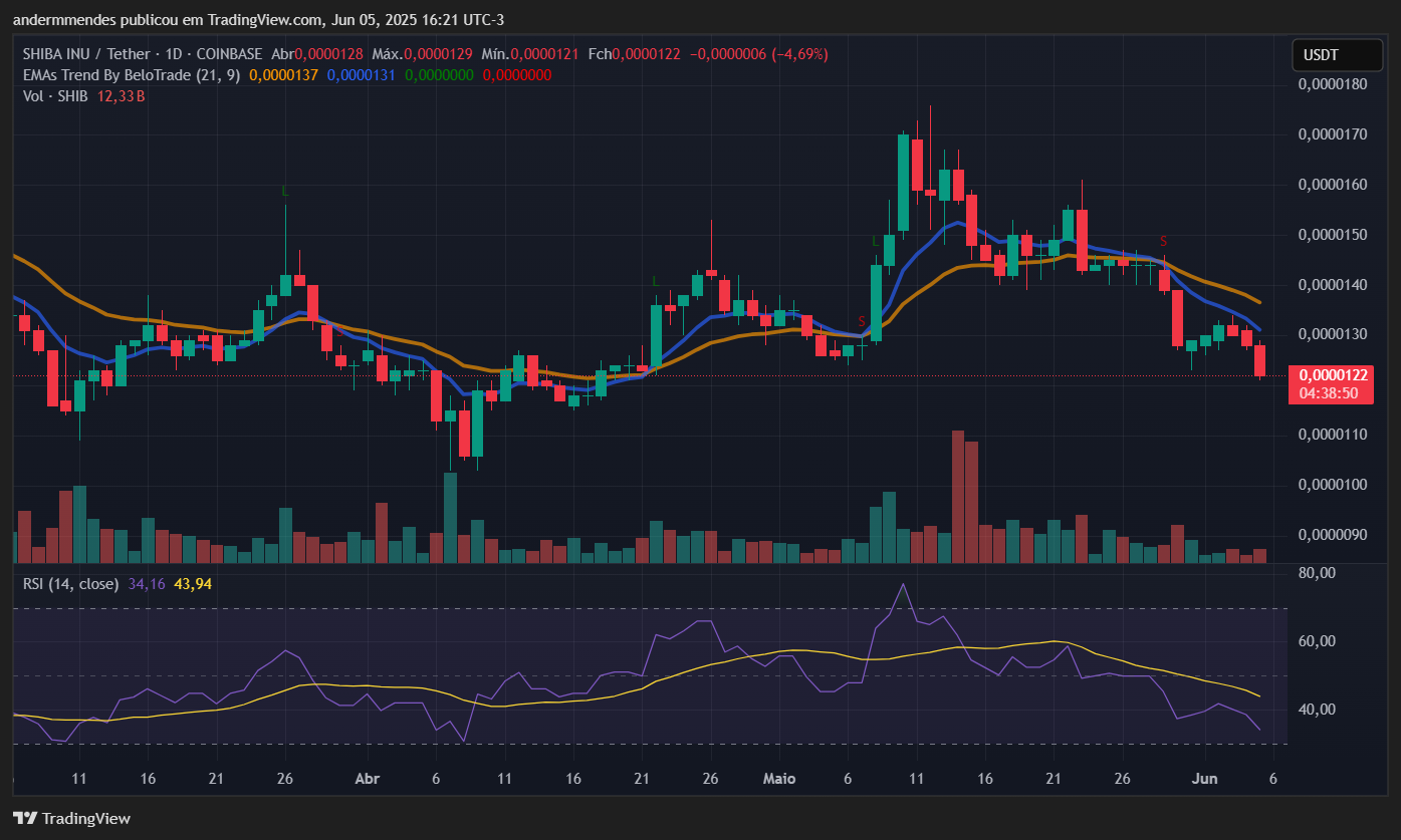 Gráfico da Shiba Inu (SHIB) no TradingView