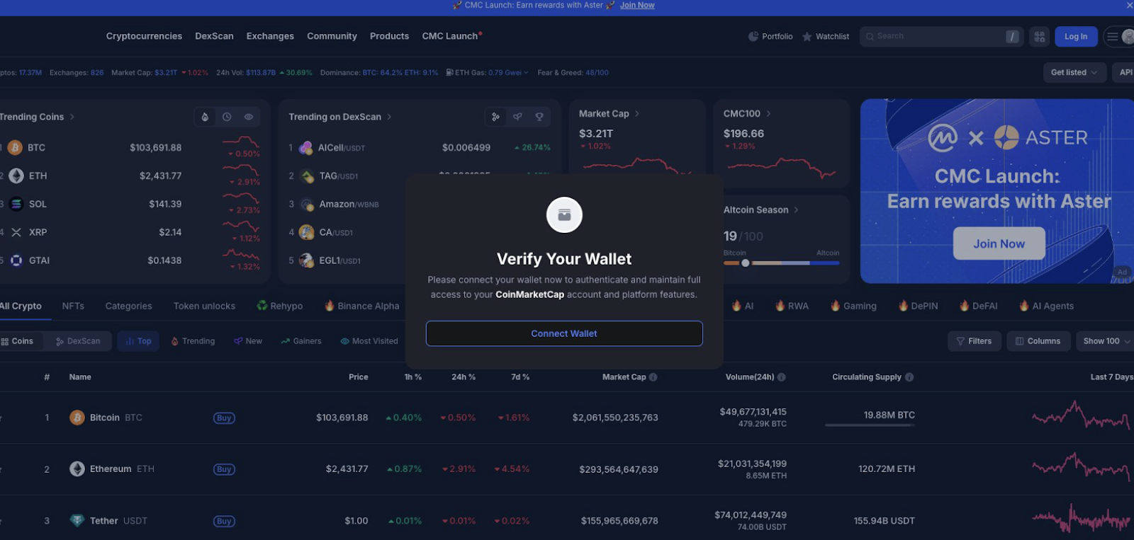 hacker coinmarketcap