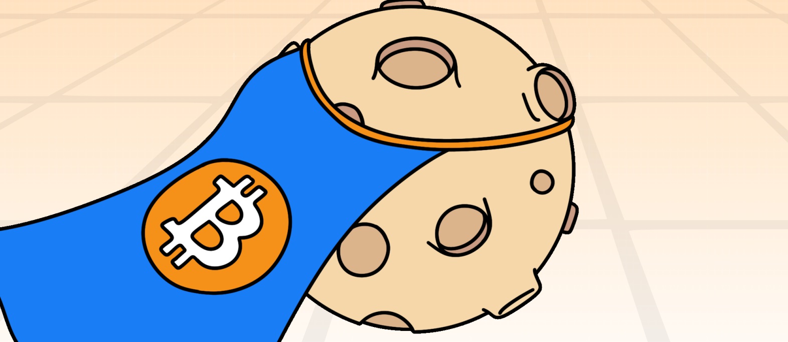 imagem ilustrativa criada pelo projeto token hyper com um planeta carregando a bandeira do bitcoin