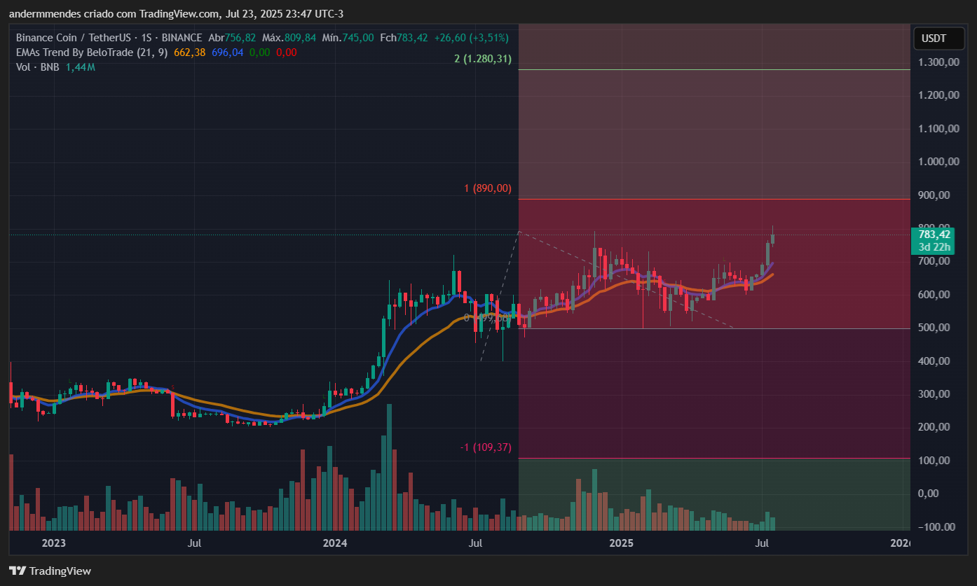 Gráfico do BNB no TradingView