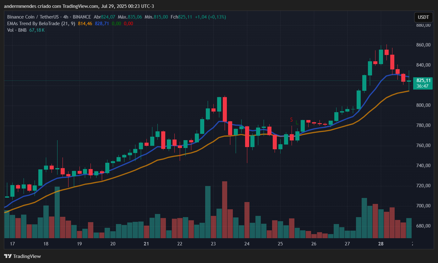 Gráfico do BNB no TradingView