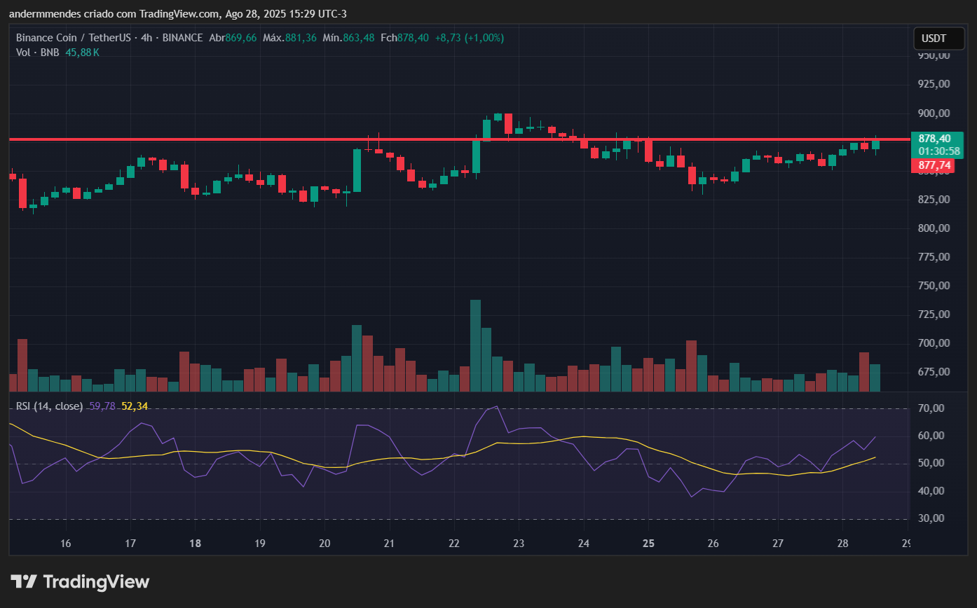 Gráfico do BNB no TradingView