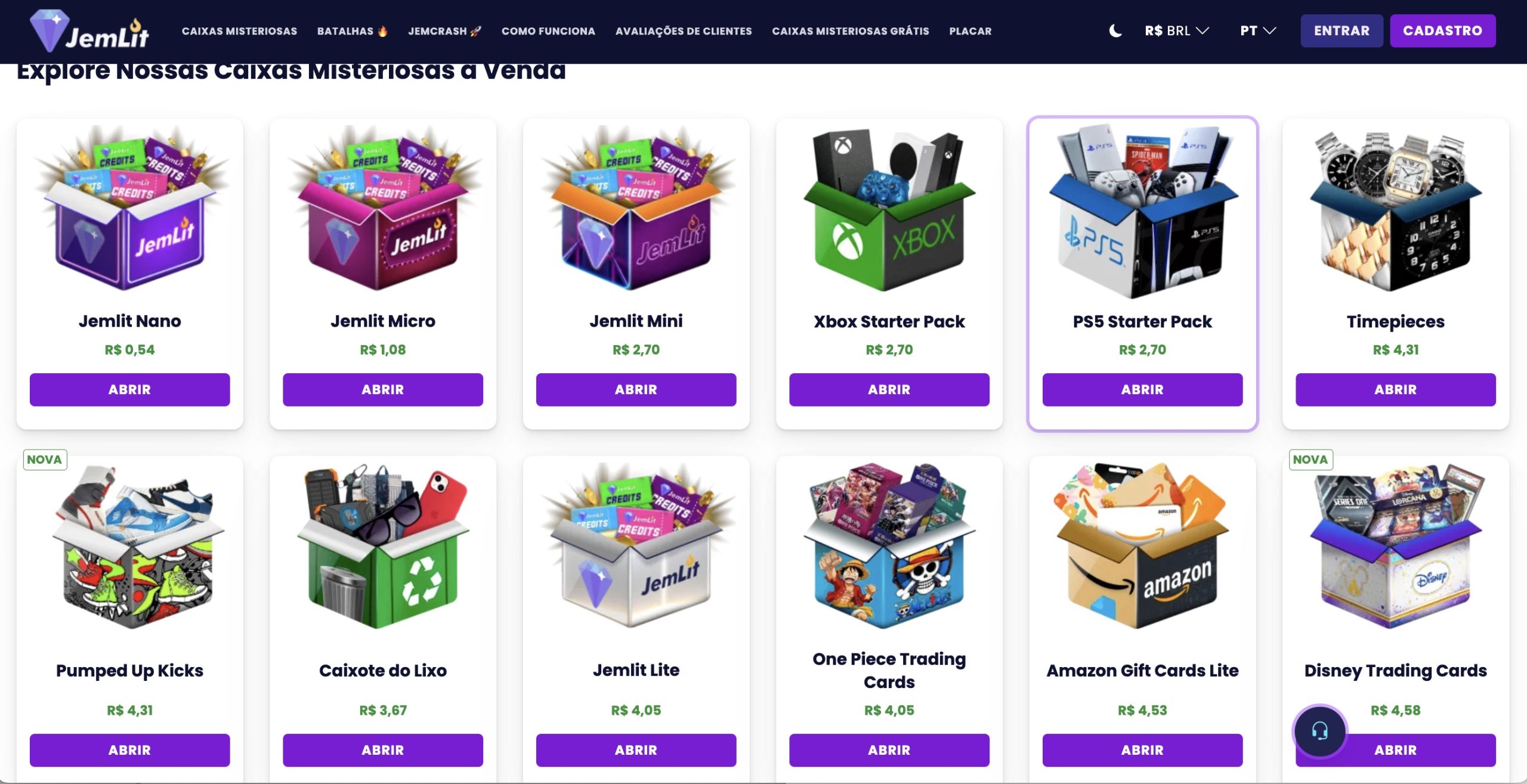 JemLit amplia opções de caixas misteriosas a partir de R$ 5