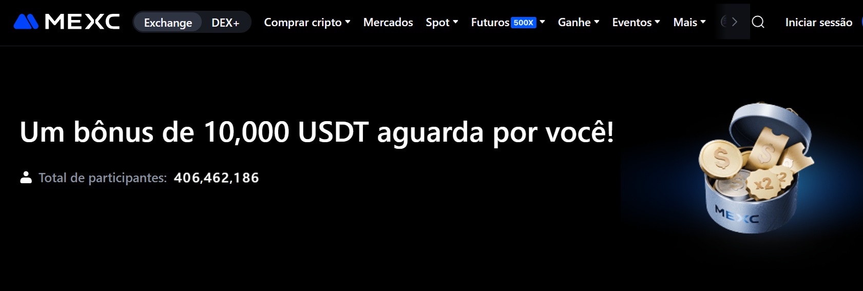 MEXC bonus pra deposito em criptomoedas