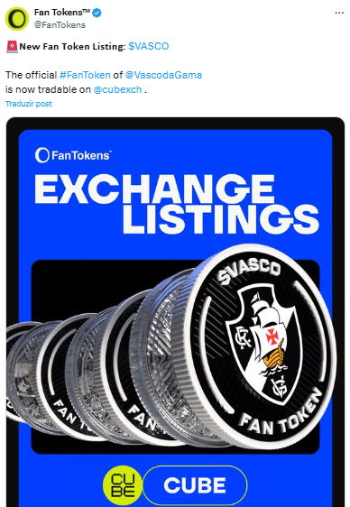 Fonte: Fan Tokens/X