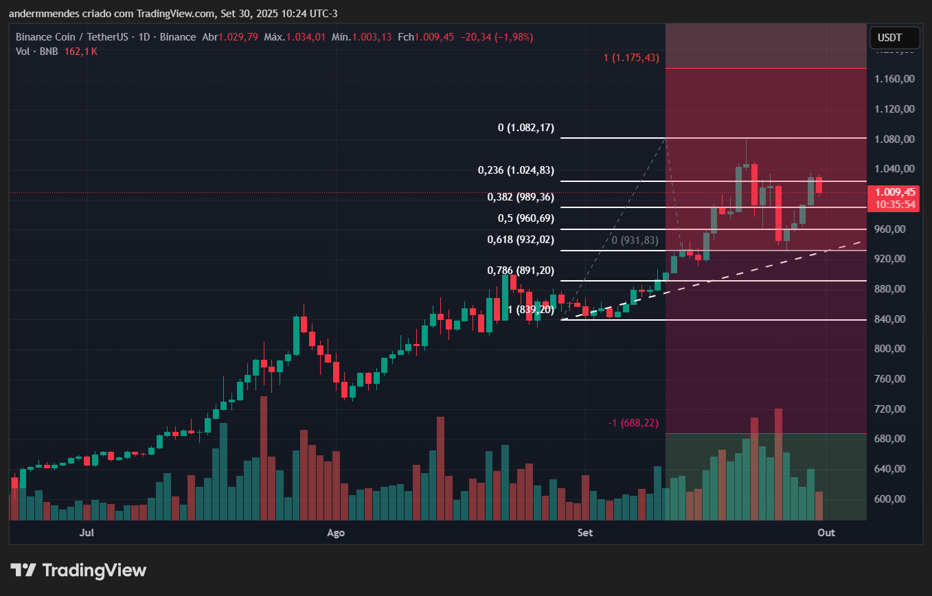 Gráfico do BNB no TradingView