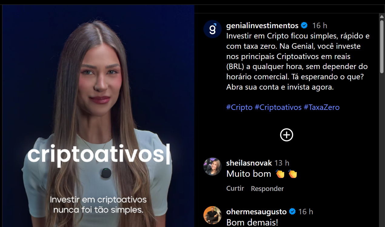 Bitcoin e criptomoedas no Genial