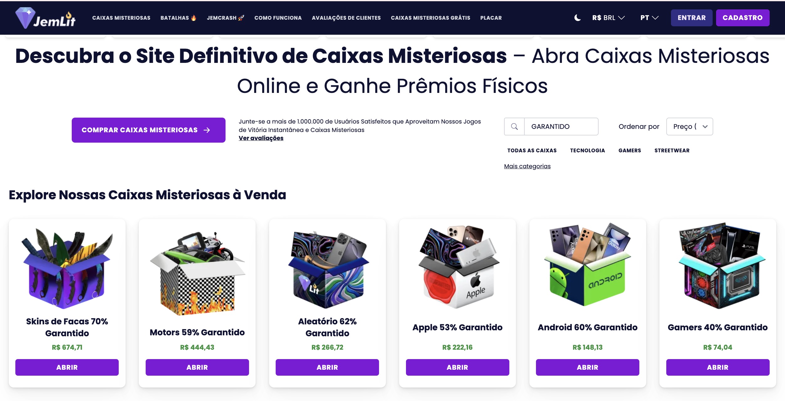 Caixas Misteriosas Garantidas JemLit