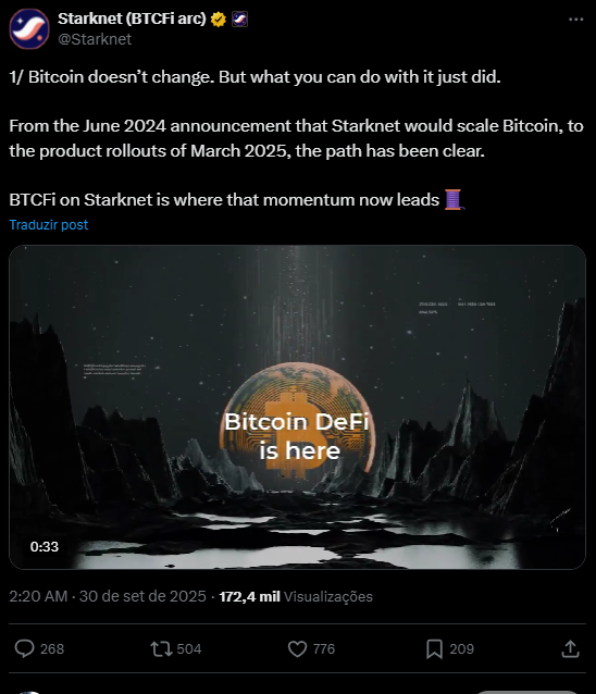 Starknet staking de Bitcoin