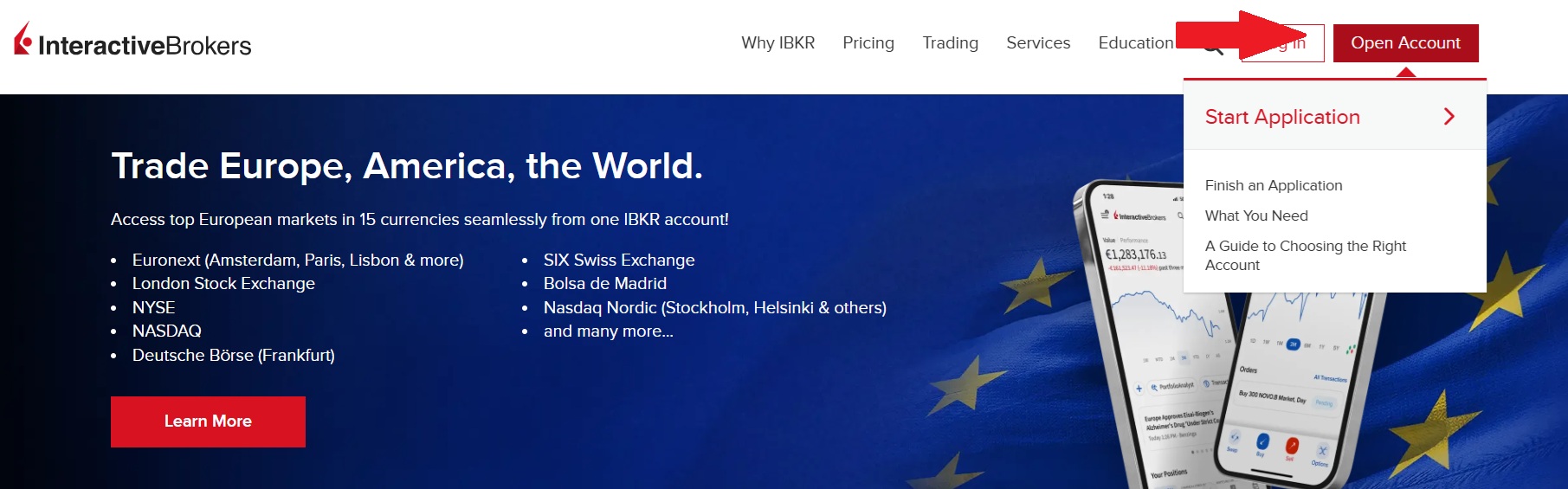 botao para abrir conta interactive brokers