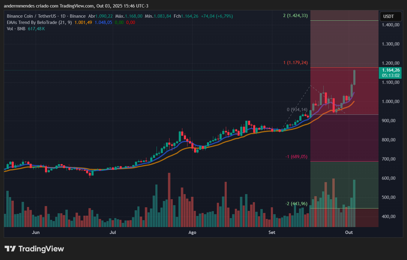Gráfico do BNB no TradingView