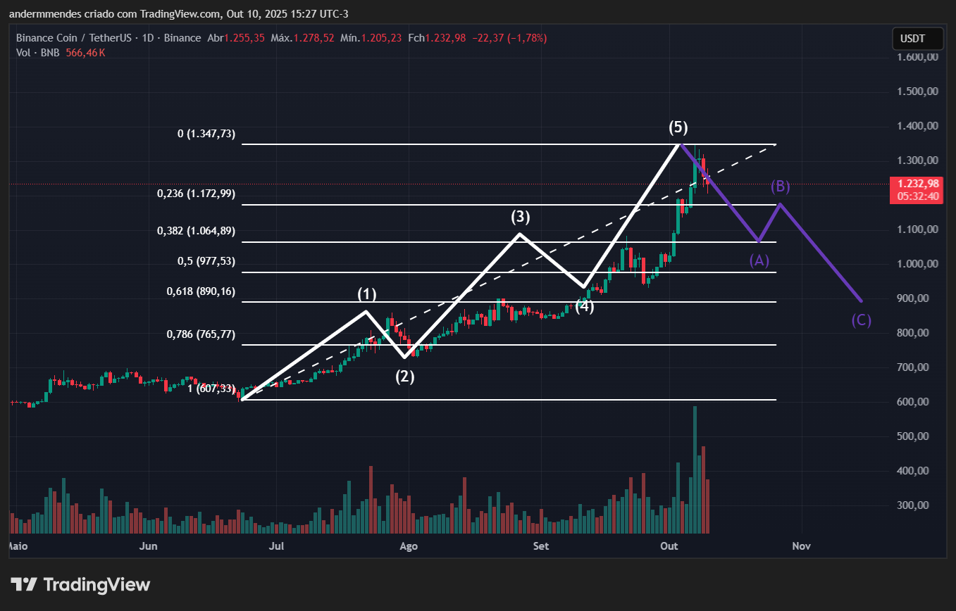 Gráfico do BNB no TradingView