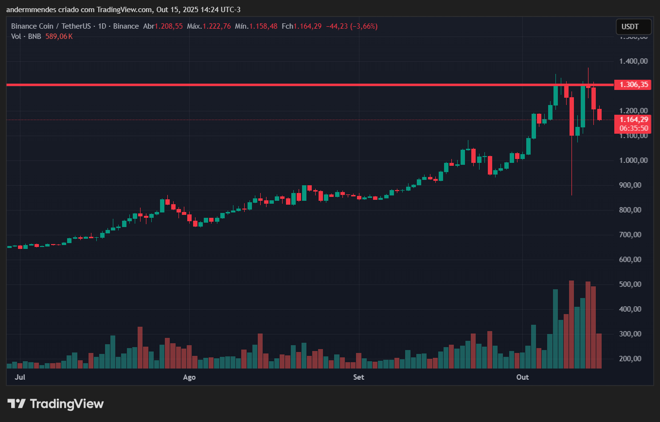 Gráfico do BNB no TradingView