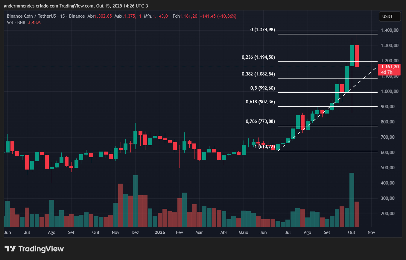 Gráfico do BNB no TradingView