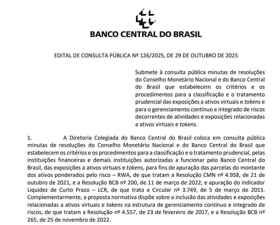 Banco Central do Brasil Bitcoin