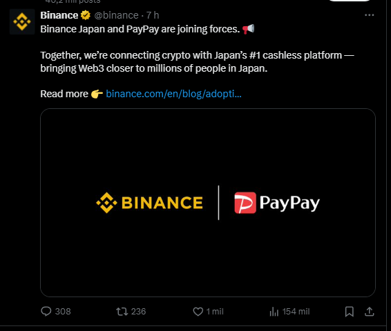 Binance e Paypay