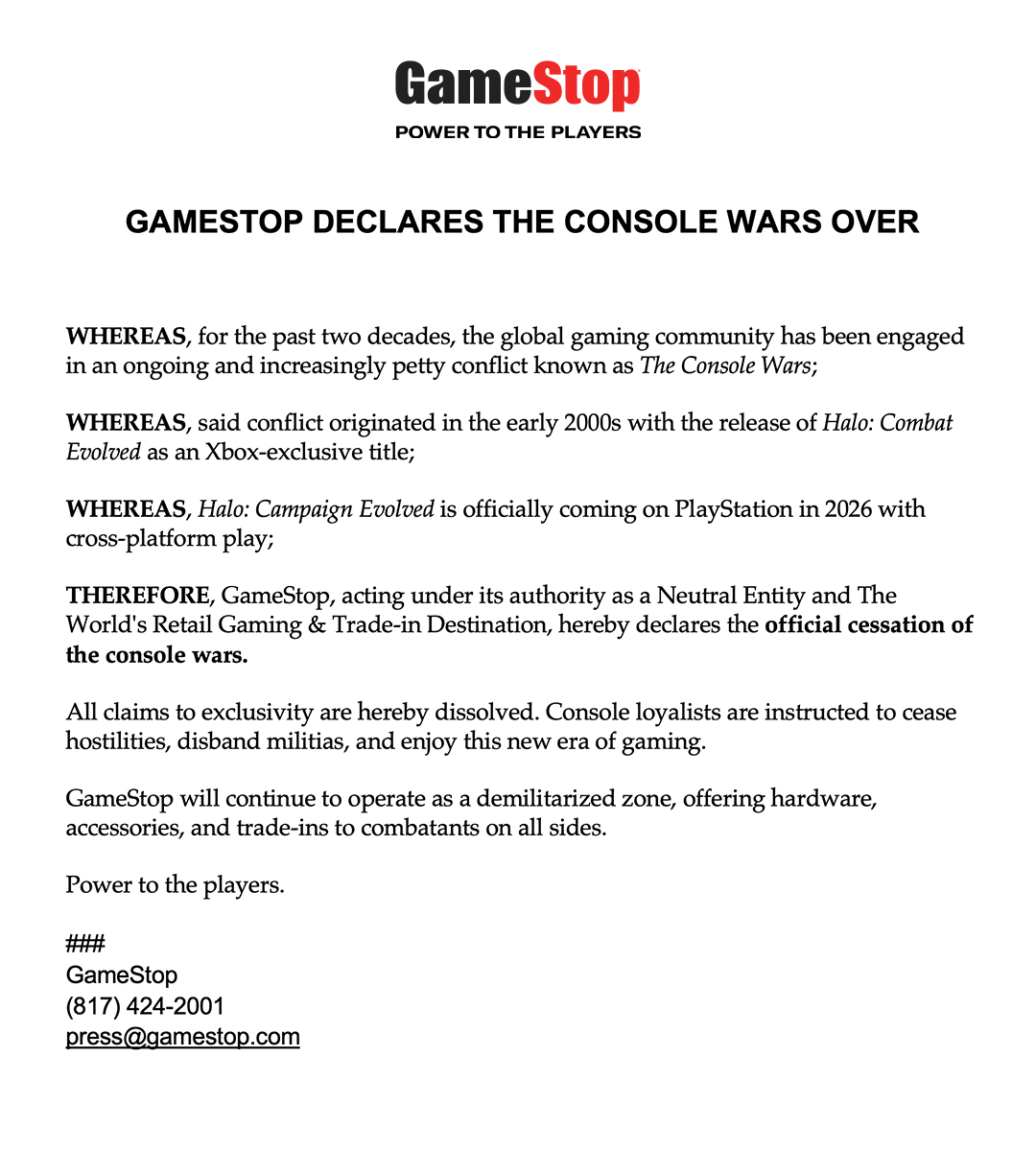 GameStop.