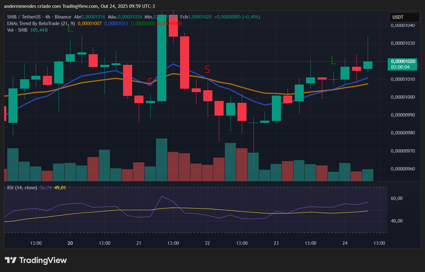 Gráfico da Shiba Inu (SHIB) no TradingView
