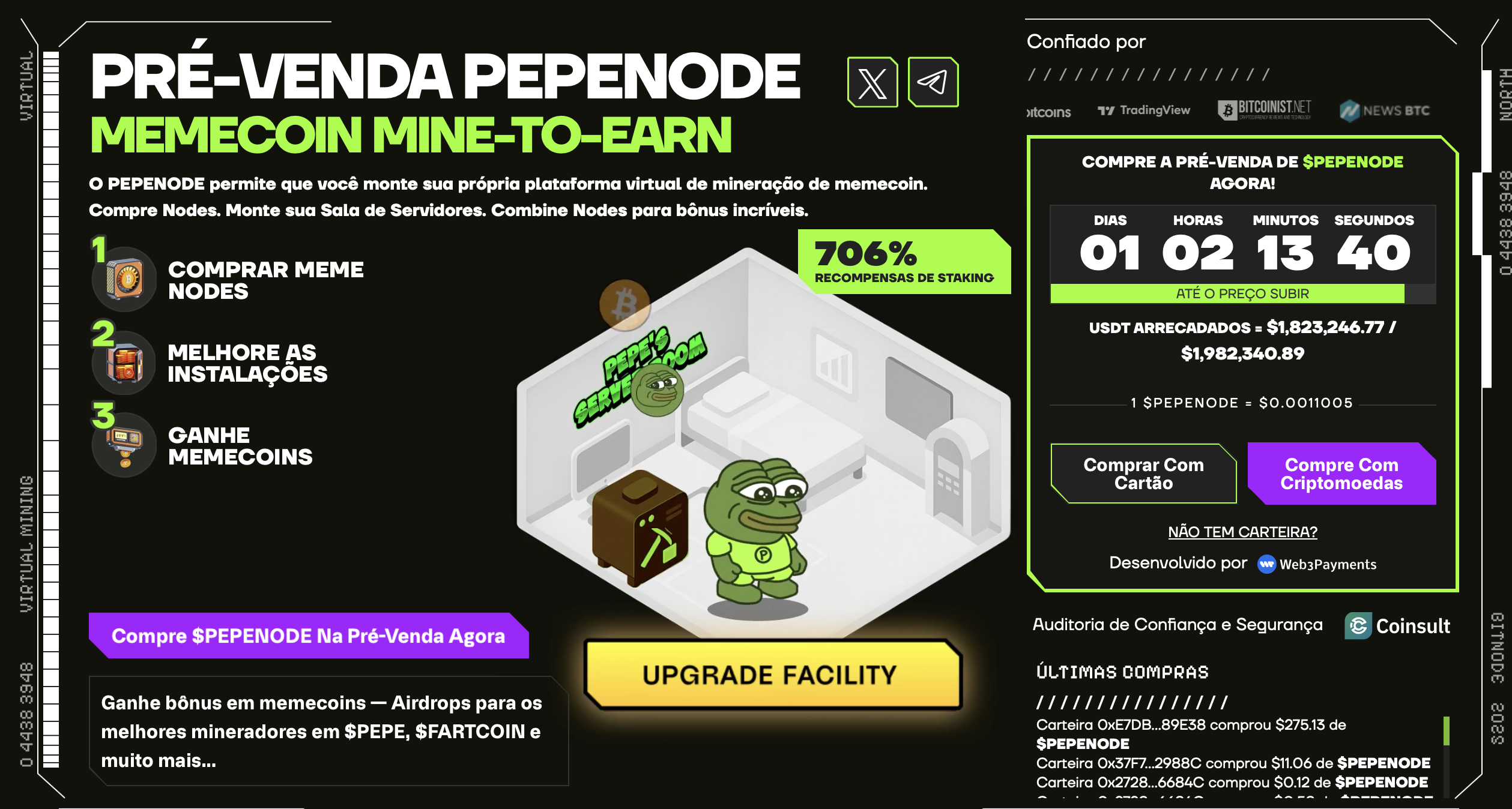 Melhores criptos para comprar agora: Pepenode.