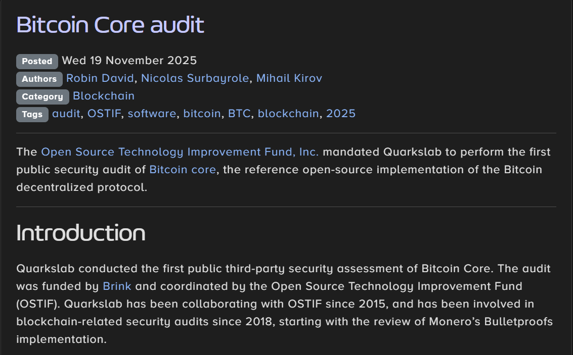 Auditoria no Bitcoin Core