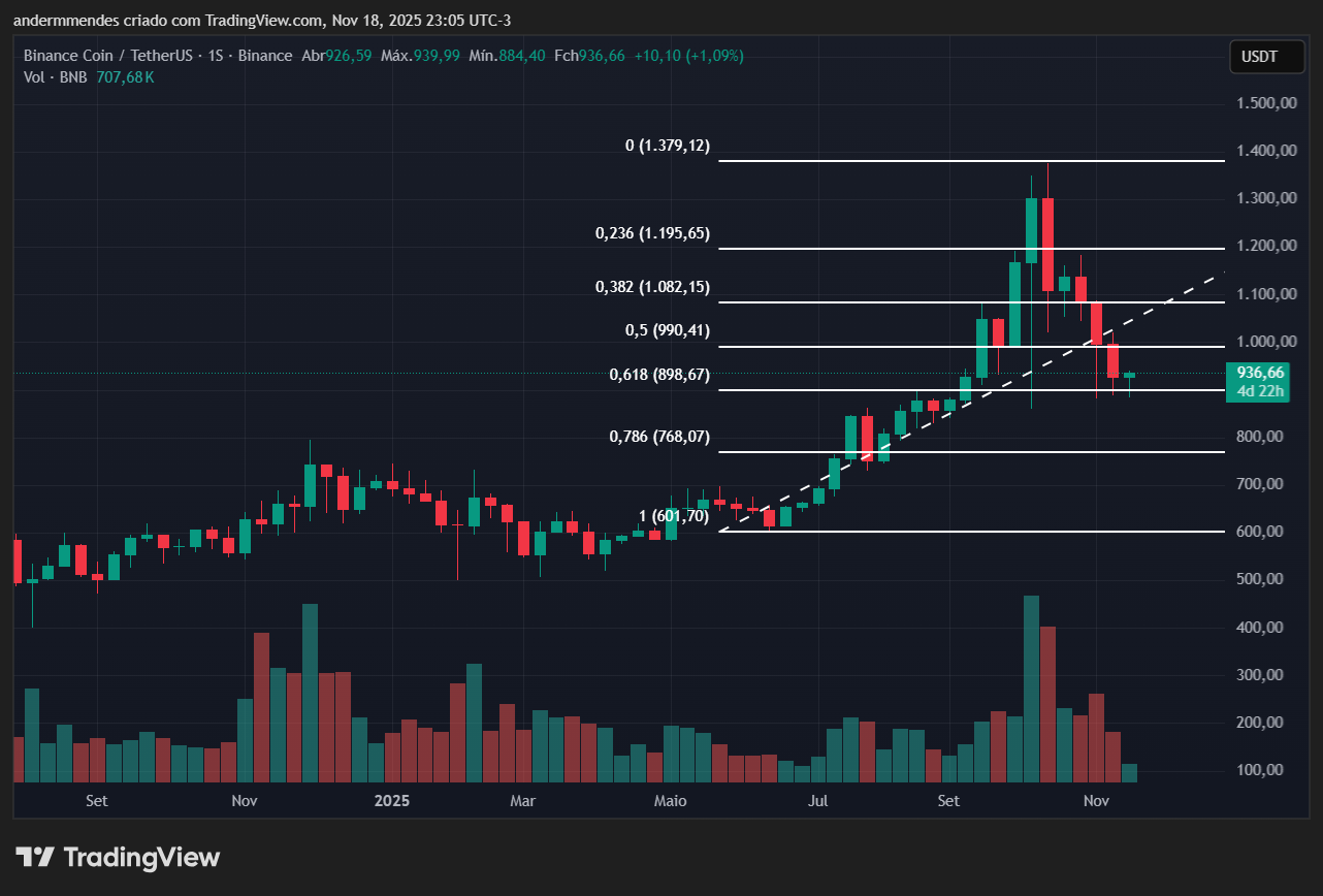 Gráfico do BNB no TradingView